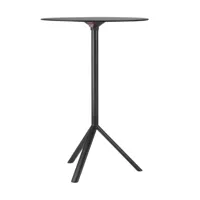 plank - miura - table de bistrot ø80cm - noir/mat/mdf table pliable /h 109,5cm / ø 80cm