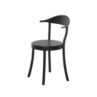 plank - monza - chaise bristot - noir/laqué/lxpxh 53x47x78cm/structure hêtre noir