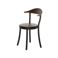plank - monza - chaise bristot - marron terra/laqué/lxpxh 53x47x78cm/structure hêtre noir
