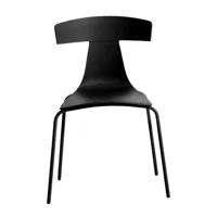 plank - chaise de jardin unicolore remo plastic - noir/pxhxp 55x78x48cm/structure noir revêtu par poudre