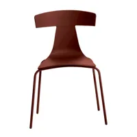 plank - chaise de jardin unicolore remo plastic - rouge oxyde/pxhxp 55x78x48cm/structure rouge oxyde revêtu par poudre