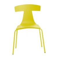 plank - chaise de jardin unicolore remo plastic - jaune soufre/pxhxp 55x78x48cm/structure rouge corail revêtu par poudre