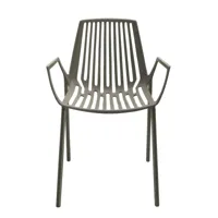 fast - chaise avec accoudoirs de jardin rion - gris anodique/peint par poudrage/pxhxp 55x79x54cm