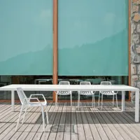 fast - easy - table de jardin 300x100cm - blanc/aluminium