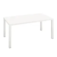 fast - table de jardin easy 157x90cm - blanc/aluminium
