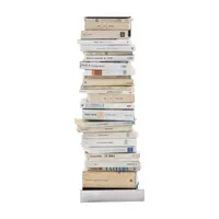 opinion ciatti - ptolomeo - bibliothèque colonne 75 - noir/base glossy steel/75cm/capacité environ 35 volumes