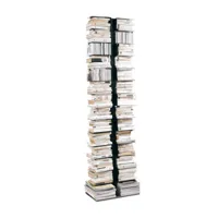 opinion ciatti - ptolomeo x2 - bibliothèque colonne - noir/laqué/base stainless steel/30x50x192cm