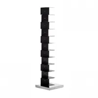 opinion ciatti - ptolomeo art 160 - bibliothèque colonne - noir/acier affiné/mat/40x40x160cm/max. 3 kg par tablette