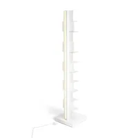 opinion ciatti - ptolomeo luce 160 - bibliothèque colonne led - blanc/mat/35x35x160cm/avec éclairage led
