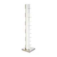 opinion ciatti - ptolomeo luce 160 - bibliothèque colonne led - blanc/acier affiné/mat/35x35x160cm/avec éclairage led