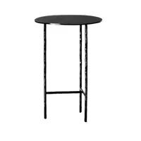 opinion ciatti - table d'appoint rond xxx - nickel noir/brossé/lxpxh 33x32x48cm