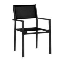jan kurtz - cubic garden - fauteuil de jardin - noir/pxhxp 57x85x45cm/structure aluminium noir peint par poudrage
