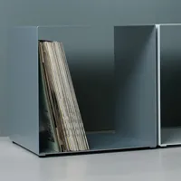 jan kurtz - cube de rangement cubus - argent/revêtu par poudre/lxhxp 35x36x35cm