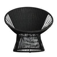 jan kurtz - fauteuil de jardin ray lounge - noir/lxhxp 82x75x72cm/structure en aluminium et polyester