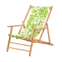 jan kurtz - bain de soleil maxx deckchair designers guild - fleur greenwich feuille vert/100% polyacryl/pxhxp 64x98x112cm/structure teck massif