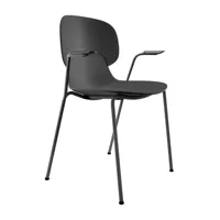 eva solo - chaise avec accoudoirs combo - noir/lxhxp 62,5x82x48cm/structure aluminium noir peint par poudrage