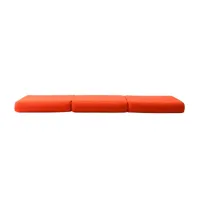 softline - matelas d'appoint / tabouret bingo - orange/étoffe feutre 624/lxlxh 195x65x36cm/avec plateau aluminum