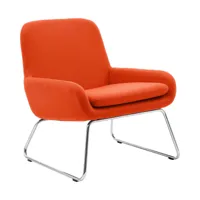 softline - fauteuil avec patins coco - orange/étoffe feutre 624/lxhxp 64x76x76cm/taie amovible