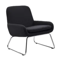 softline - fauteuil avec patins coco - anthracite/étoffe feutre 610/lxhxp 64x76x76cm/taie amovible