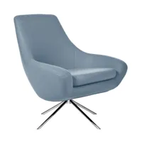 softline - fauteuil noomi lounge - bleu clair/étoffe vision 442/lxhxp 84x90x71cm/structure chrome