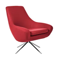 softline - fauteuil noomi lounge - rouge/étoffe feutre 622/lxhxp 84x90x71cm/structure chrome