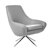 softline - fauteuil noomi lounge - clair gris/étoffe feutre 620/lxhxp 84x90x71cm/structure chrome