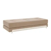 softline - canapé-lit matelas en mousse à froid frame - beige/étoffe feutre 619/lxlxh 203x86x44cm/structure frêne