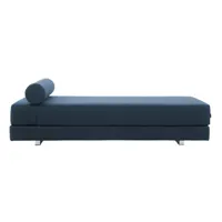 softline - canapé-lit matelas à ressort lubi - bleu/bord de cordon noir/feutre 846/lxlxh 203x82x65cm/avec matelas à ressort/incl. bolster