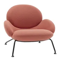 softline - fauteuil baixa - orange saumon/étoffe kvadrat remix 2 632/lxhxp 85x71x90cm/structure acier laqué noir