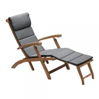 fritz hansen - skagerak - coussinerie pour steamer chaise longue skagerak barriere - cendre/barriere®/lxpxh 175x45x3cm/lavage normal à 30 degrés