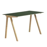 hay - bureau linoléum copenhague cph90 - vert/plateau de table linoléum/structure en chêne laqué à base d'eau/lxlxh 130x65x74cm