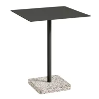 hay - table de jardin terrazzo 60x60cm - anthracite/revêtu par poudre/base en terrazzo gris/lxlxh 60x60x74cm