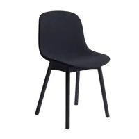 hay - chaise capitonné neu 13 - noir/étoffe steelcut 190/structure en chêne laqué noir à base d'eau/lxhxp 46x82x52,5cm