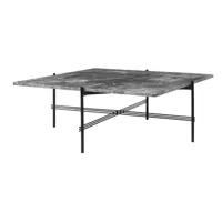 gubi - ts - table d'appoint 80x80cm - gris/plateau de table marbre grey empera/lxpxh 80x80x35cm/structure noire