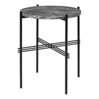 gubi - table d'appoint marbre ts ø40cm - gris/marbre grey emperador 2cm/lxpxh 45,2x45,2x51cm/structure acier noir ral 9005 laqué