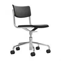 thonet - chaise de bureau s 43 pvdr - noir/tissu gabriel step 60999/lxhxp 64x76-88x64cm/structure tube d'acier chromé