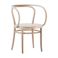 thonet - chaise avec accoudoirs 209 m avec assise en auge - naturel hêtre tp 17/teinté/lxhxp 54x75x57cm