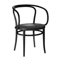 thonet - chaise avec accoudoirs 209 m avec assise en auge - noir tp 29/teinté/lxhxp 54x75x57cm