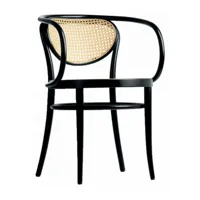 thonet - chaise avec accoudoirs 210 r avec clayonnage en ro - noir tp 29/teinté/lxhxp 54x75x57cm