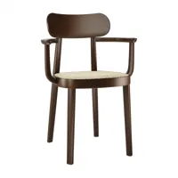 thonet - chaise avec accoudoirs 118 f avec clayonnage - noyer tp 24/clayonnage avec résille de renfort/lxhxp 56x80x50cm/hêtre teinté