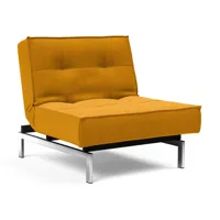 innovation - fauteuil splitback pattes chromées - jaune/étoffe 507 elegance burned curry/lxhxp 90x79x89cm