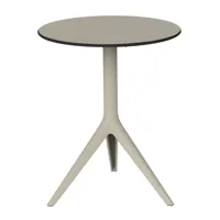 vondom - table de jardin mari-sol ø59cm - ecru/plateau de table hpl/bord noir/h 74cm/structure aluminium revêtue poudre