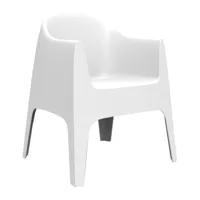 vondom - chaise avec accoudoirs solid - blanc/hxlxp 80x65x60cm