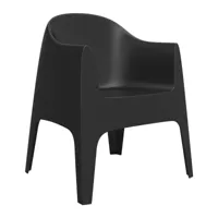vondom - chaise avec accoudoirs solid - noir/hxlxp 80x65x60cm