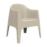 vondom - chaise avec accoudoirs solid - ecru/hxlxp 80x65x60cm