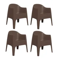 vondom - set de 4 chaise avec accoudoirs solid - bronze/hxlxp 80x65x60cm/pour interieur et exterieur