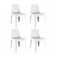 vondom - kit de 4 chaises solid - blanc/lxhxp 60x80x53cm/pour interieur et exterieur