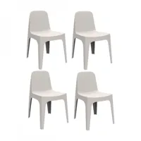 vondom - kit de 4 chaises solid - ecru/lxhxp 60x80x53cm/pour interieur et exterieur