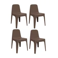 vondom - kit de 4 chaises solid - bronze/lxhxp 60x80x53cm/pour interieur et exterieur