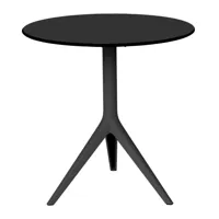 vondom - table de jardin mari-sol ø69cm - noir/plateau de table hpl /h 74cm/structure aluminium revêtue poudre